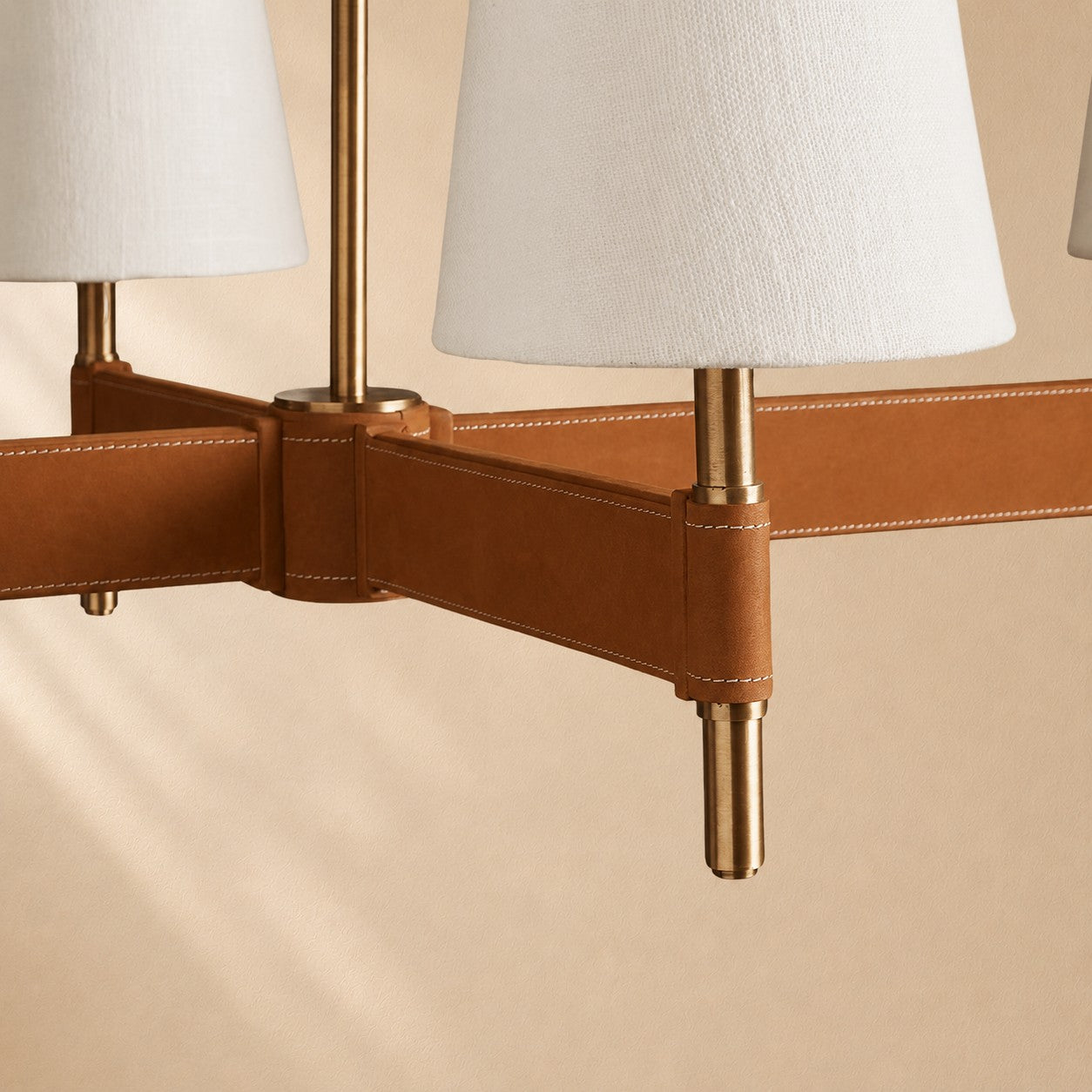 Harvin Leather Brass Linear Chandelier