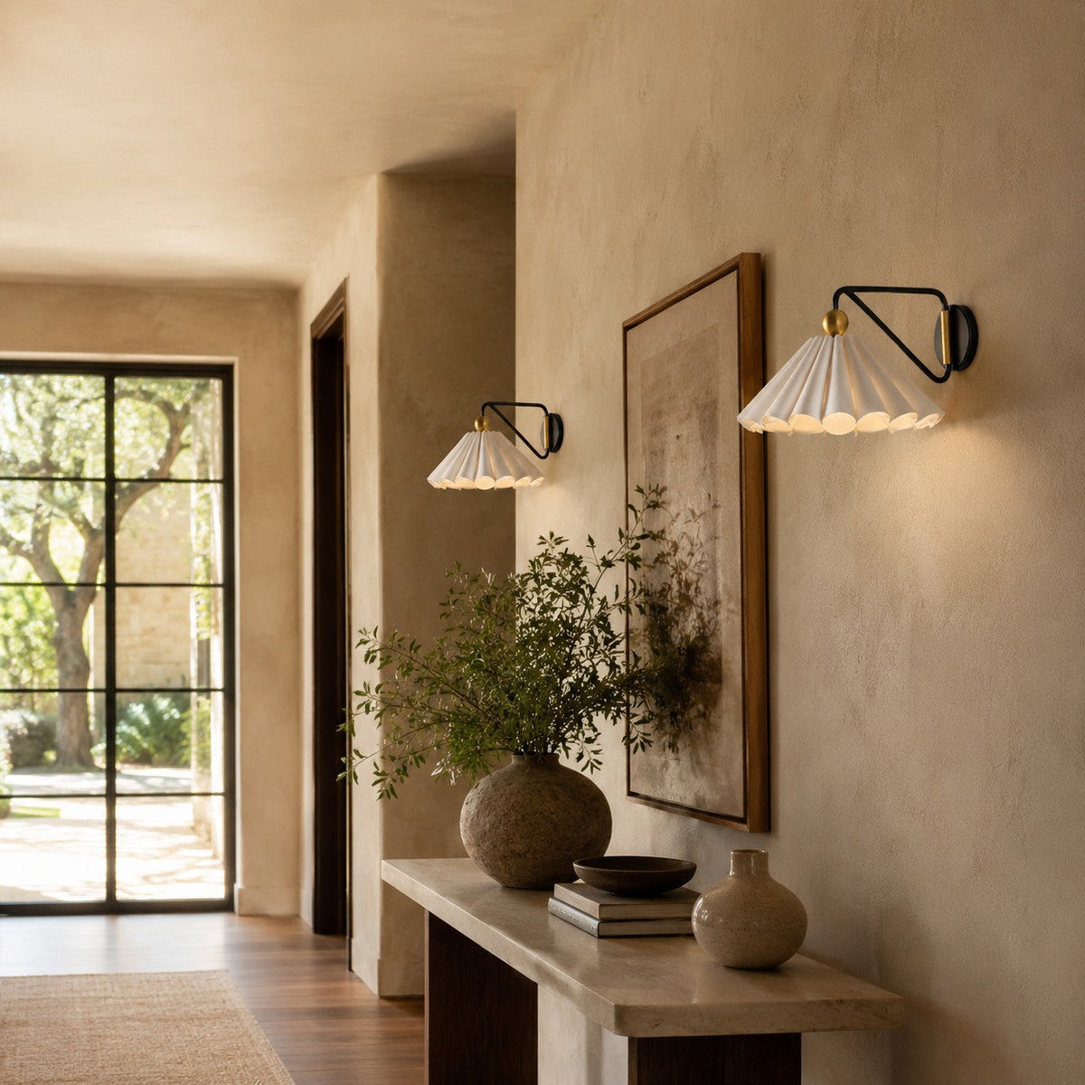 Harvin Pleated Linen Wall Sconce