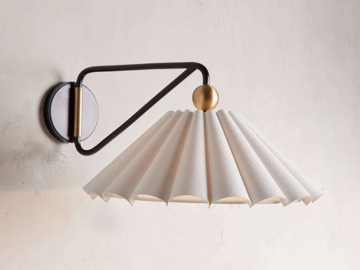 Harvin Pleated Linen Wall Sconce