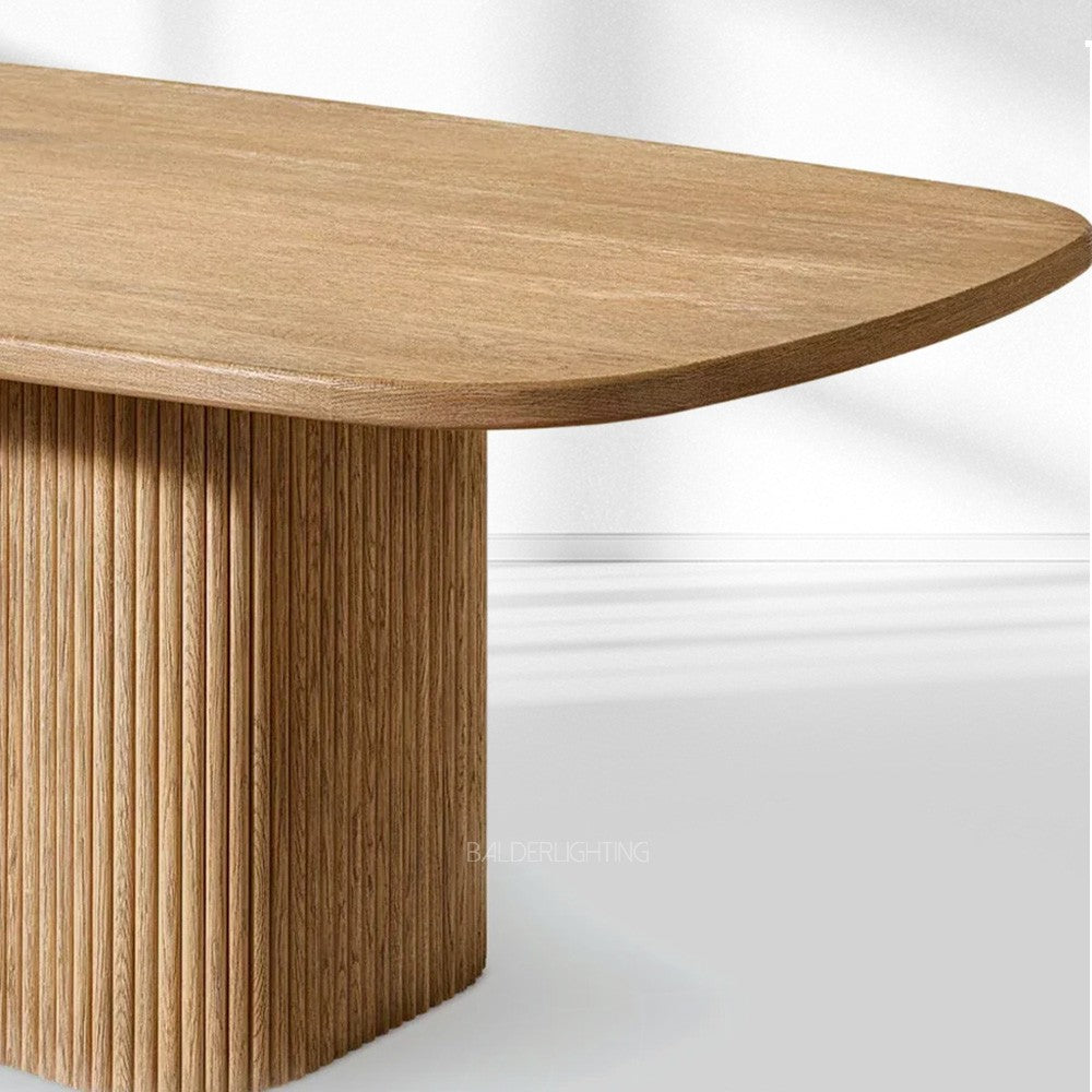 Holland Pedestal Rectangular Wood Dining Table