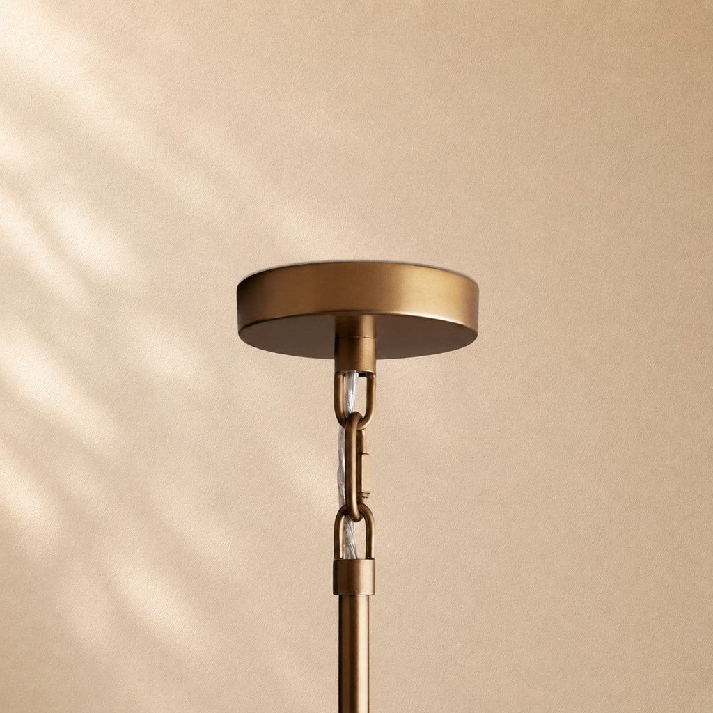 Hume 6-Light Curved Arm Chandelier with Linen Shades