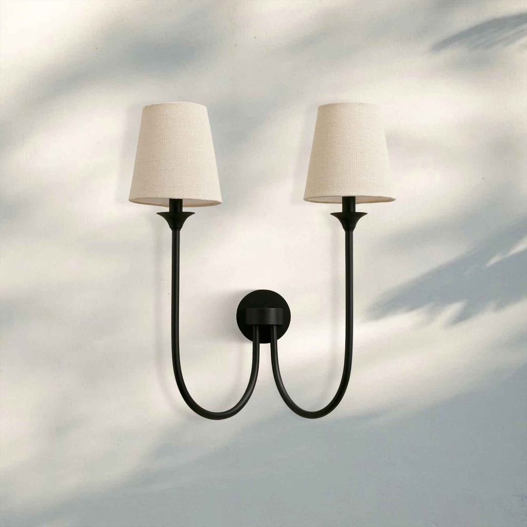 Hume 2 Light Curved Arm Wall Sconce