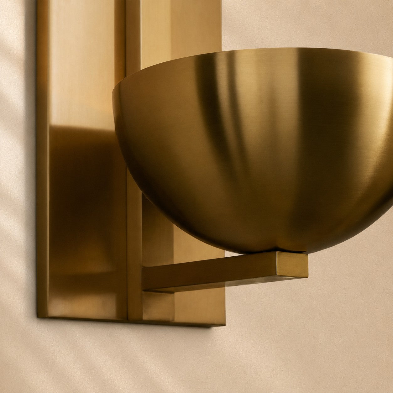 Josh Alabaster Bowl Wall Sconce with Brass Backplate