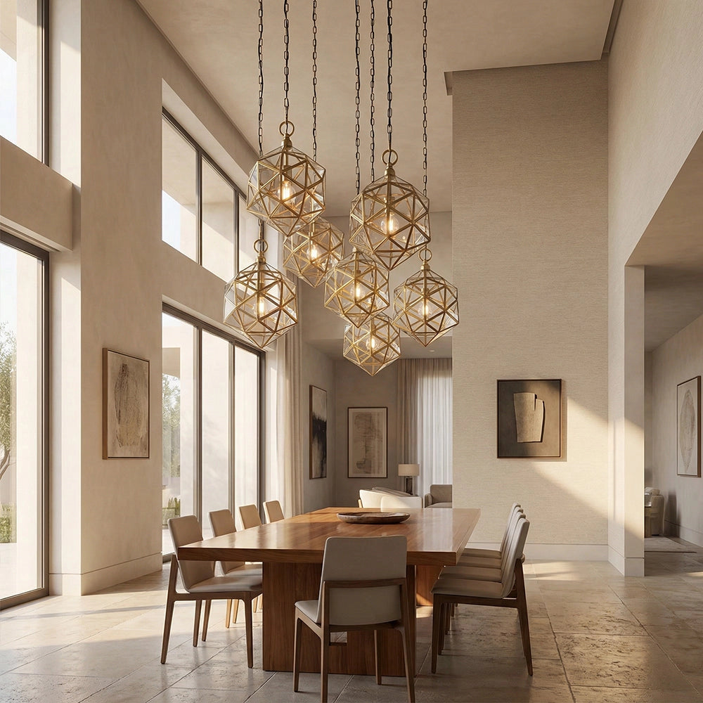 Kenn Geometric Brass Pendant