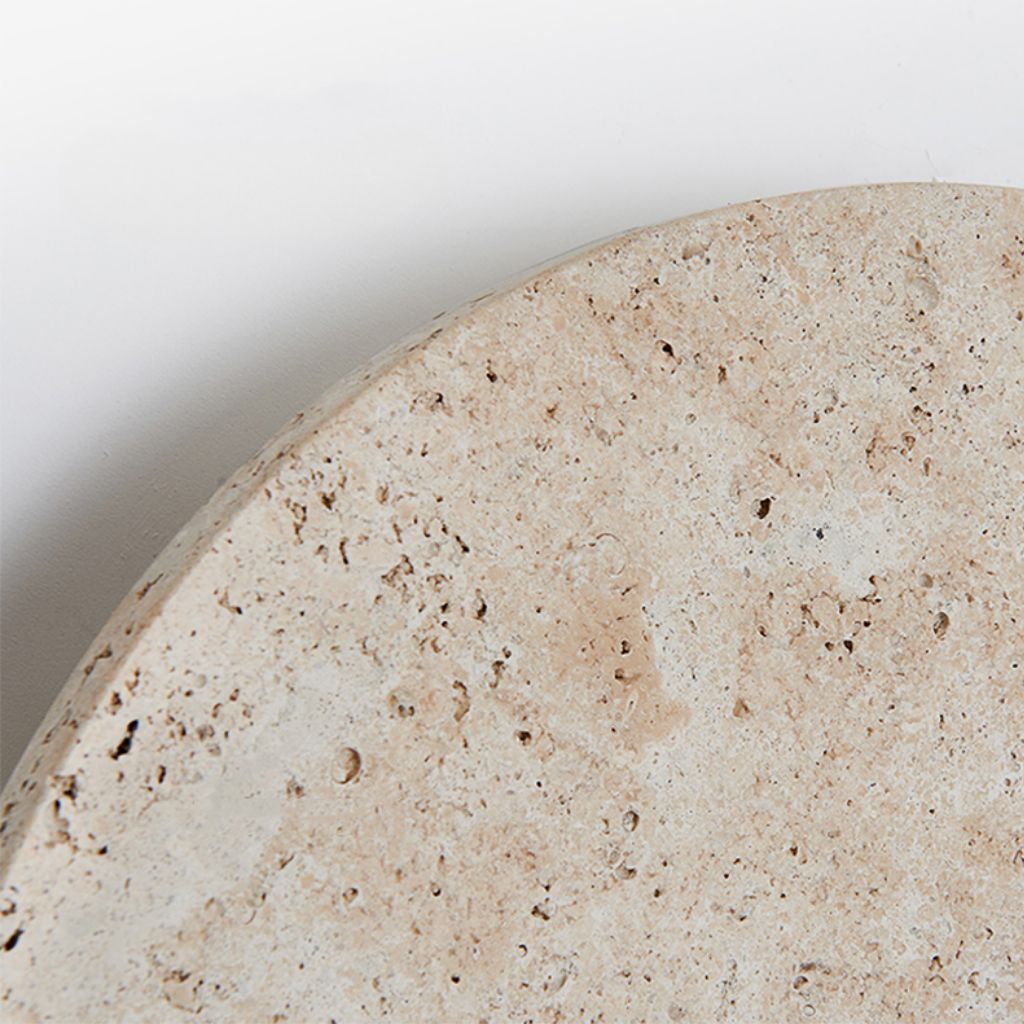 Leif Travertine Disc Outdoor Sconce