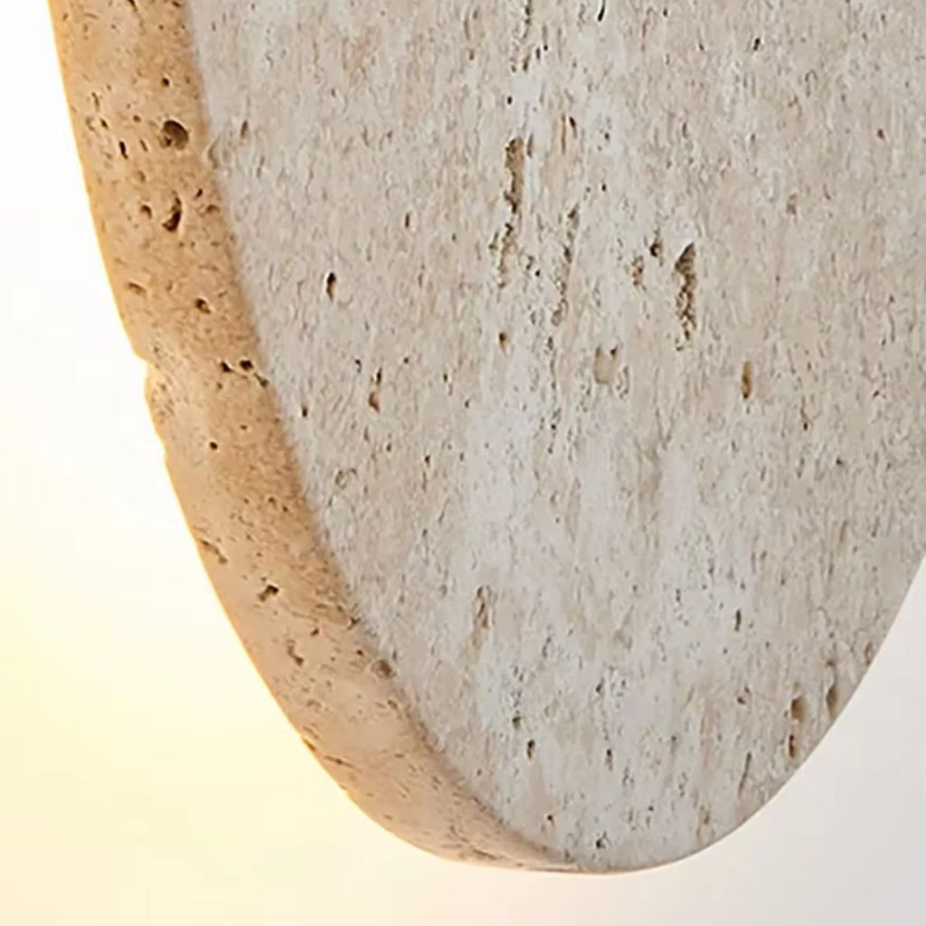 Leif Travertine Disc Outdoor Sconce
