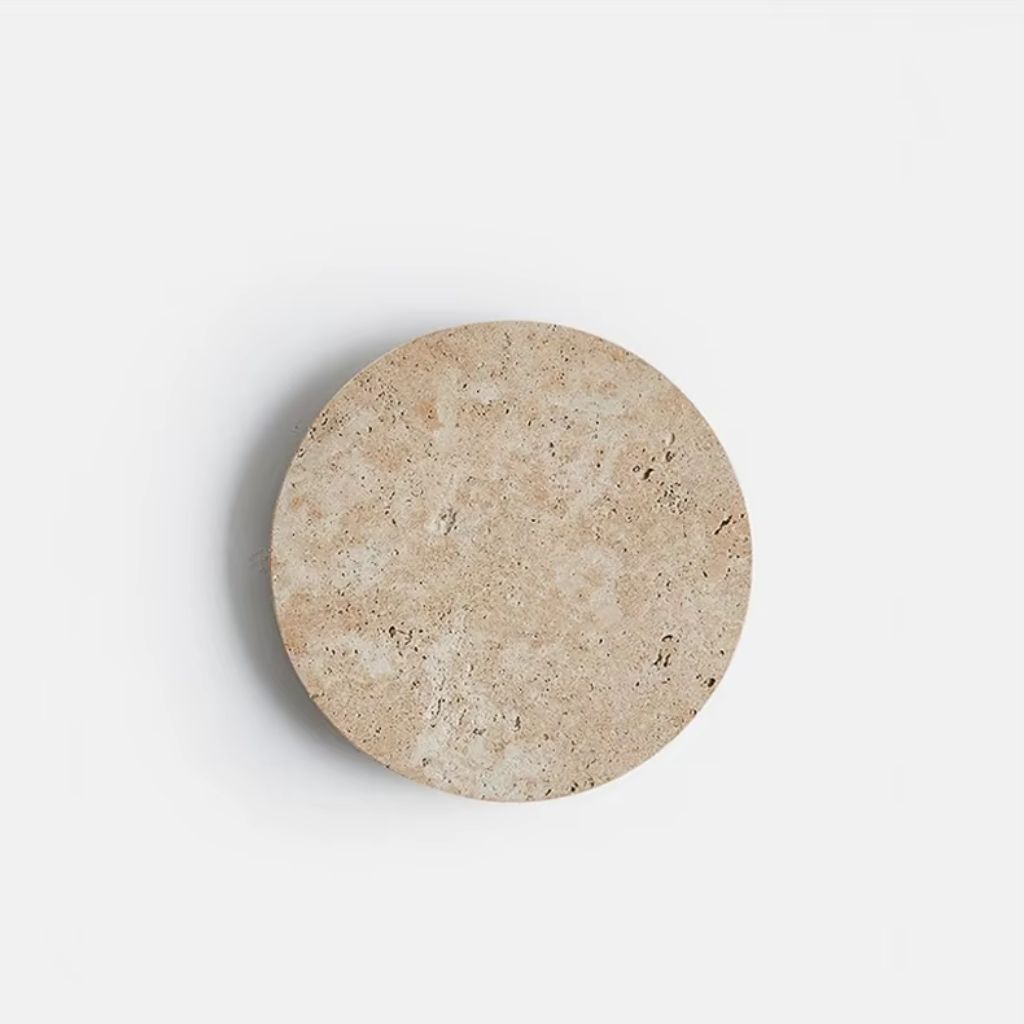 Leif Travertine Disc Outdoor Sconce