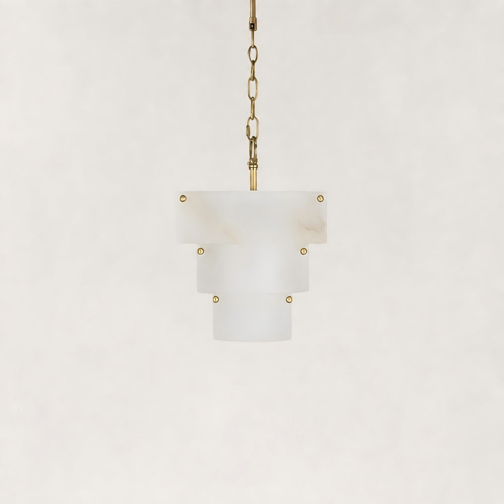 Lumina 3-Tier Hand-Carved Alabaster Chandelier 17.8"D