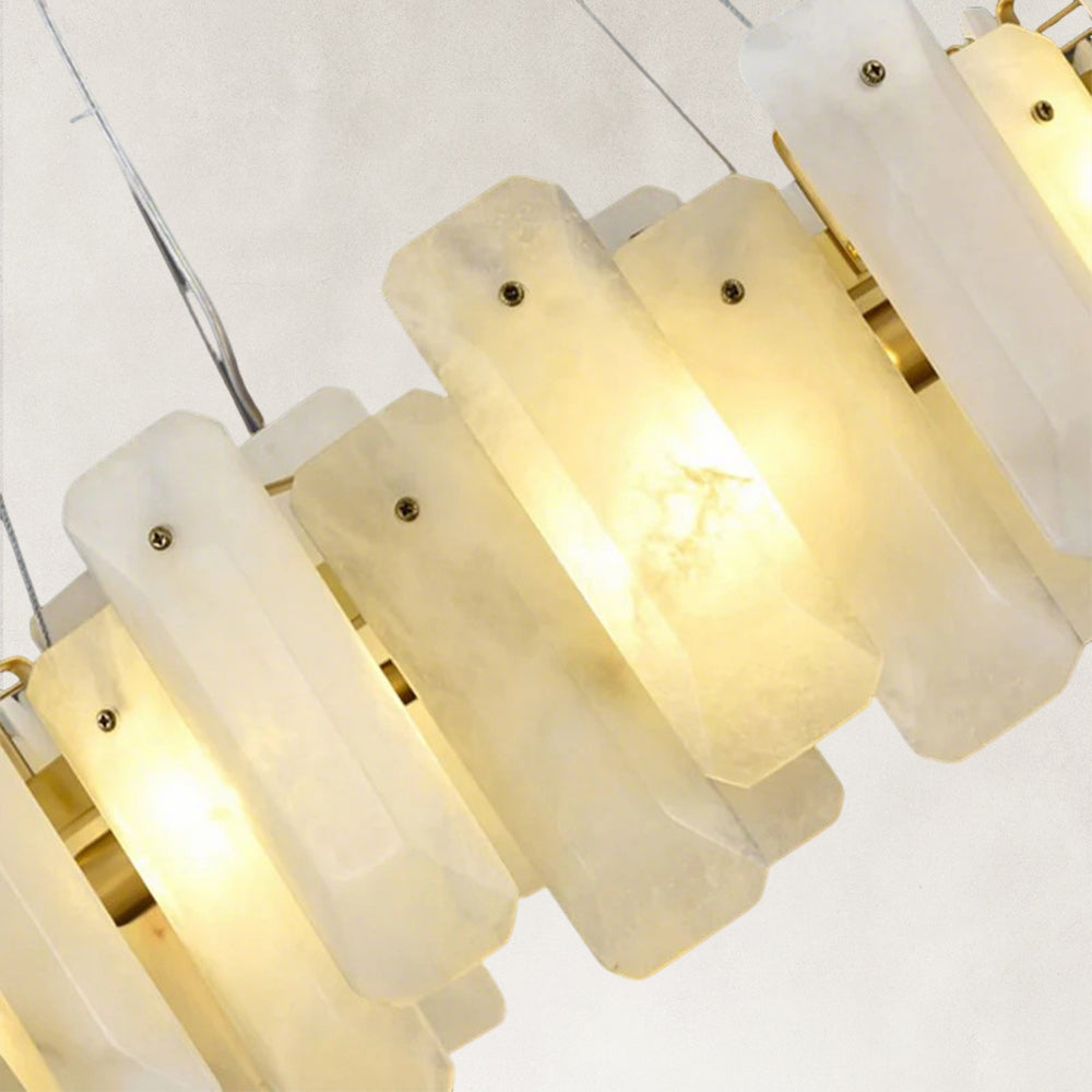 Lunea Circular Alabaster Chandelier 32“D