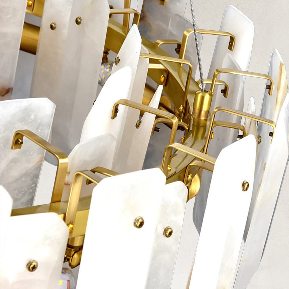 Lunea Circular Alabaster Chandelier 32“D
