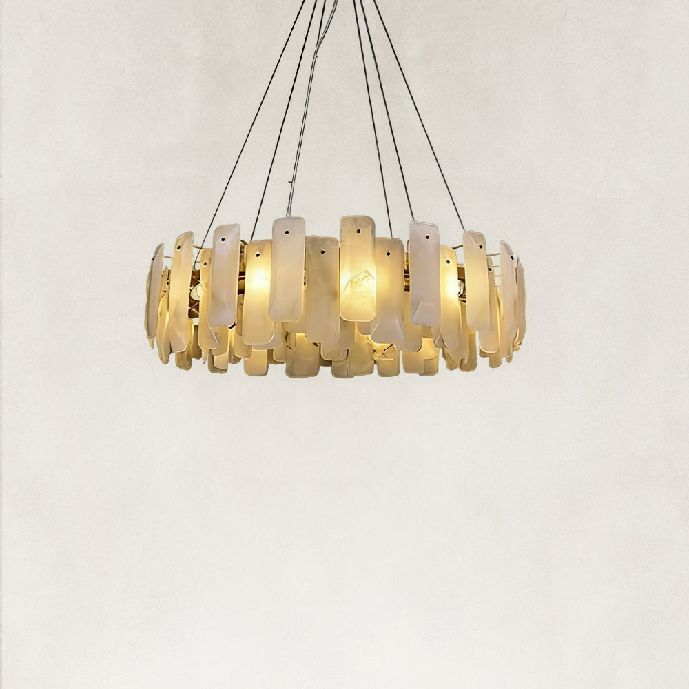 Lunea Circular Alabaster Chandelier 32“D