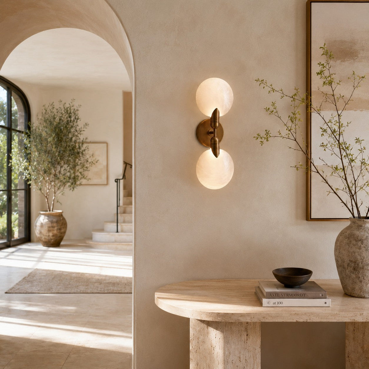 Lyno Textured Glass Double Wall Sconce