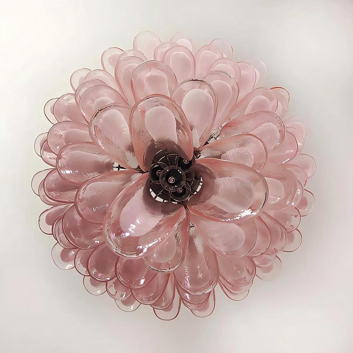 ManChandelier – 52 petals – Pinkorcove Murano