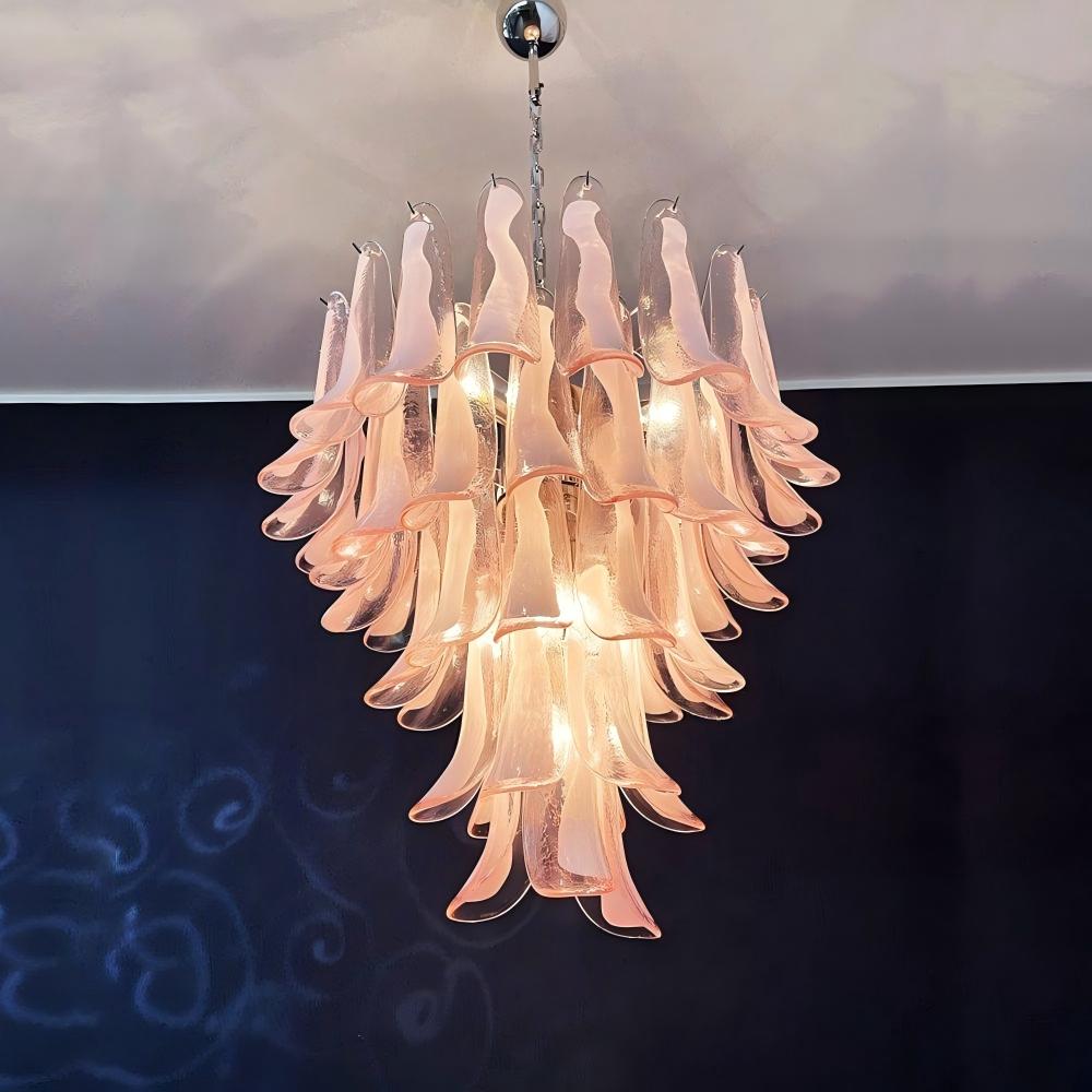 ManChandelier – 52 petals – Pinkorcove Murano