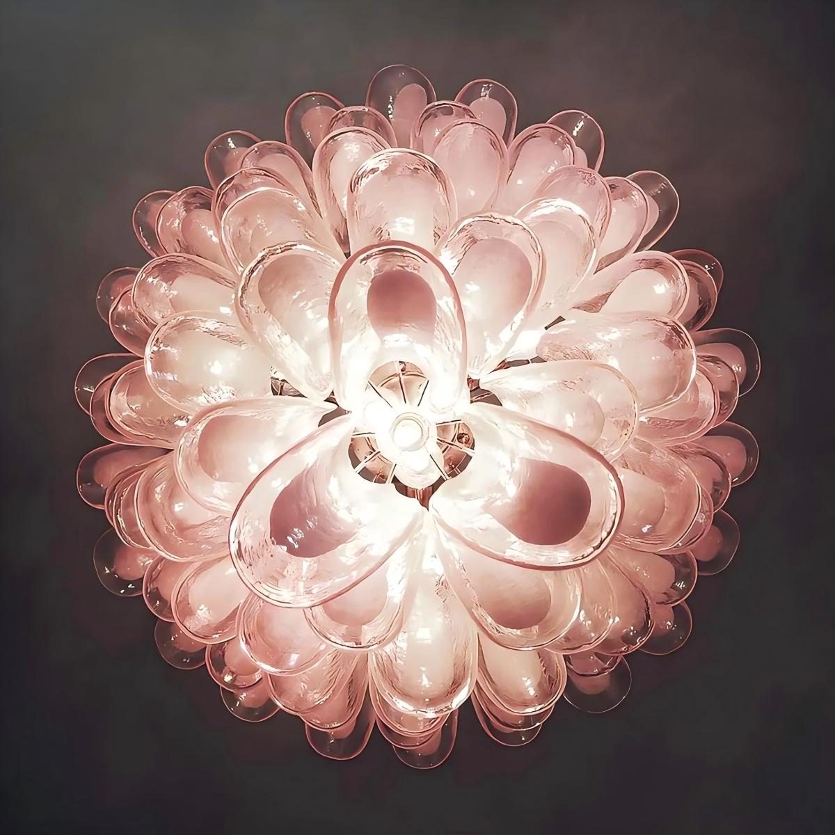 ManChandelier – 52 petals – Pinkorcove Murano