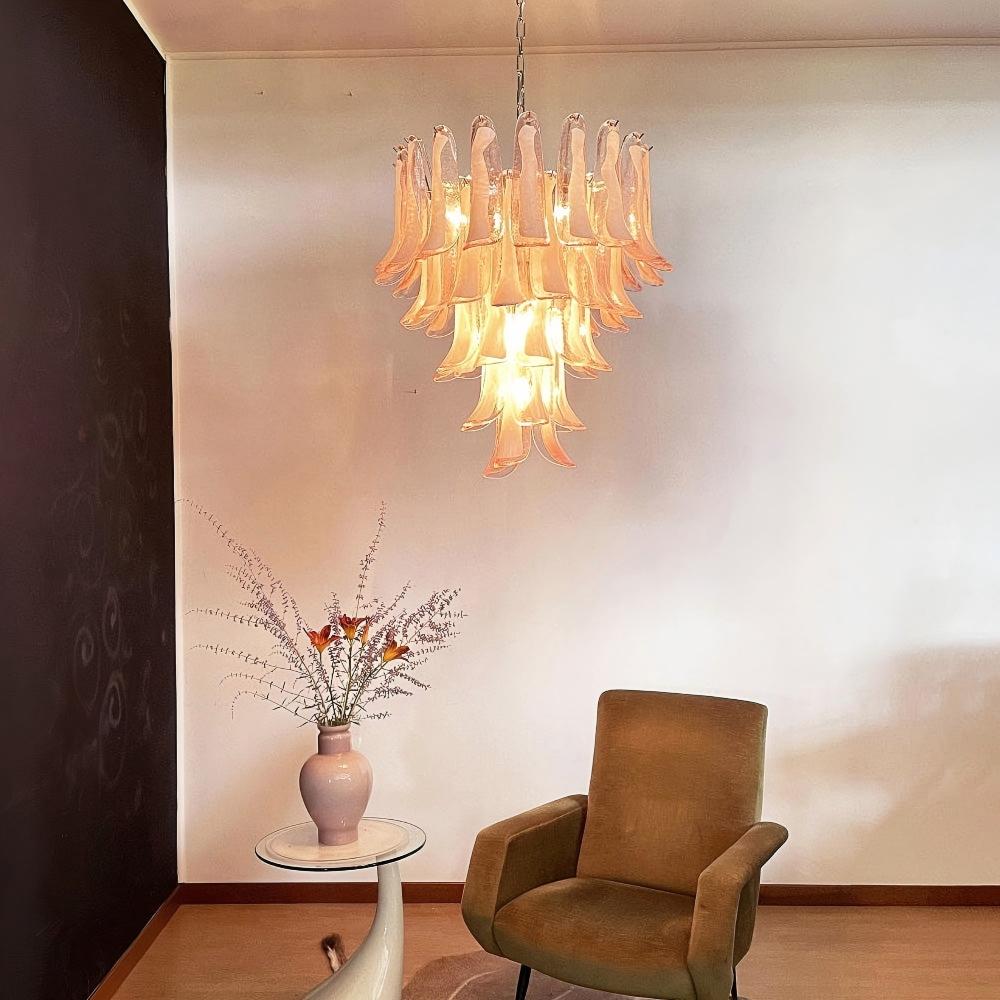 ManChandelier – 52 petals – Pinkorcove Murano