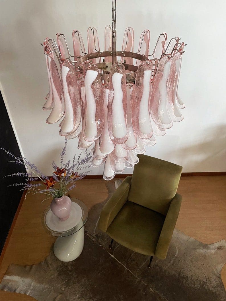 ManChandelier – 52 petals – Pinkorcove Murano