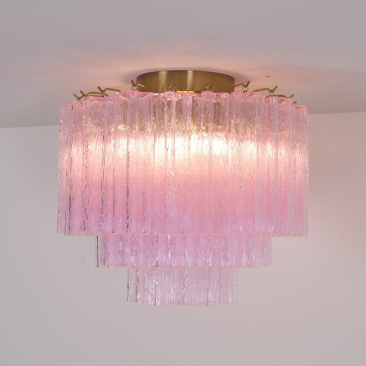 Manorcove Edien Pink Glass Ceiling Light