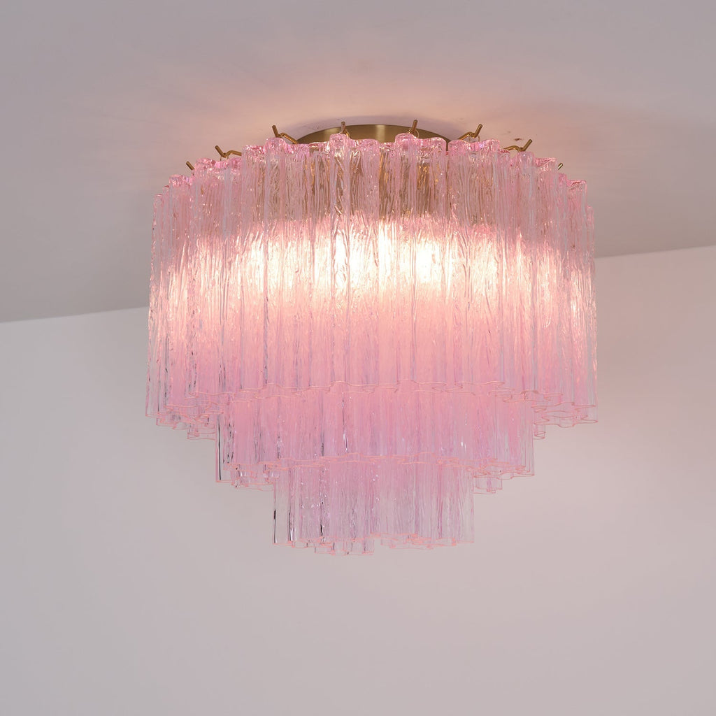 Manorcove Edien Pink Glass Ceiling Light