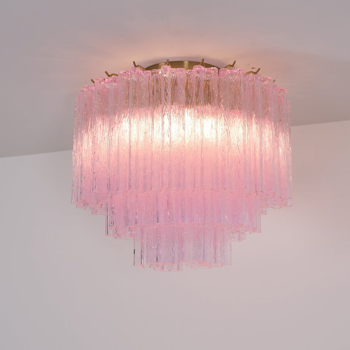 Manorcove Edien Pink Glass Ceiling Light