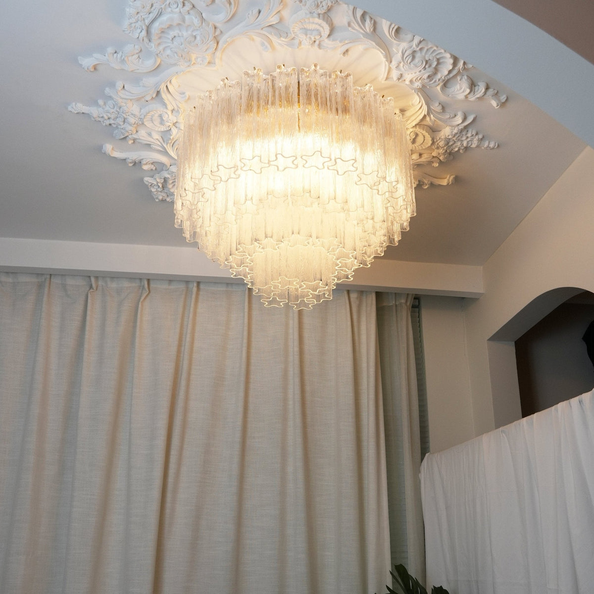 Manorcove Edien Pink Glass Ceiling Light