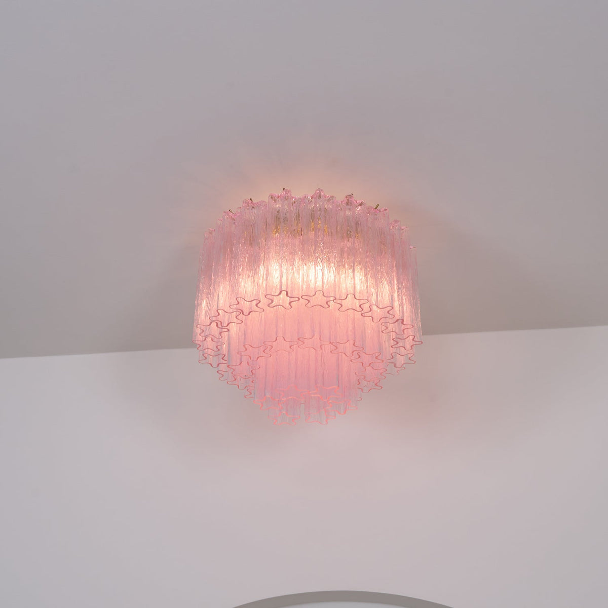 Manorcove Edien Pink Glass Ceiling Light