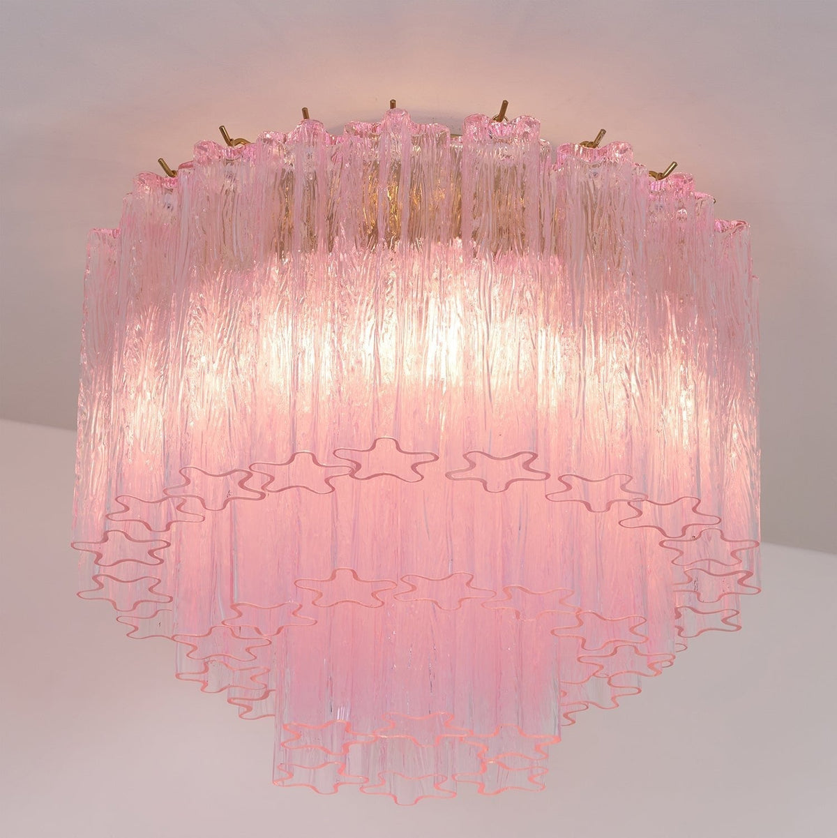 Manorcove Edien Pink Glass Ceiling Light