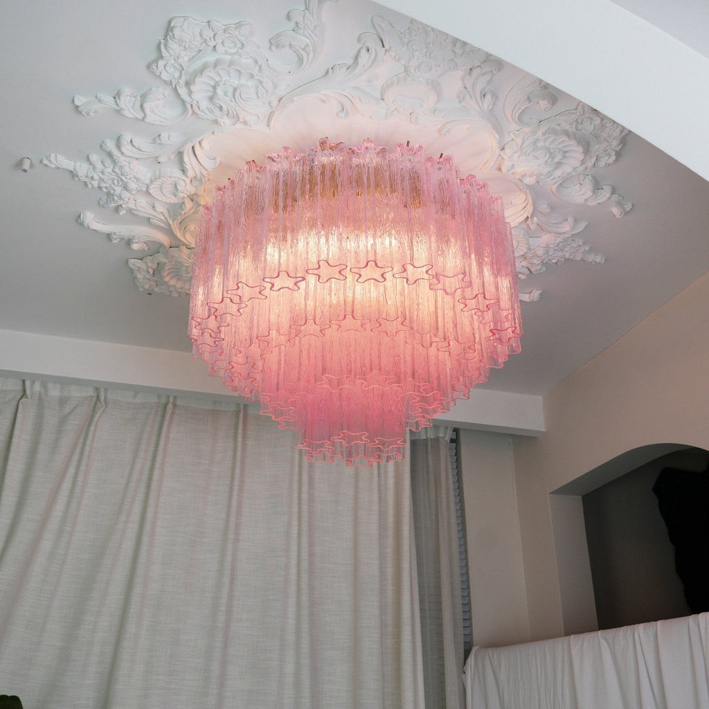 Manorcove Edien Pink Glass Ceiling Light