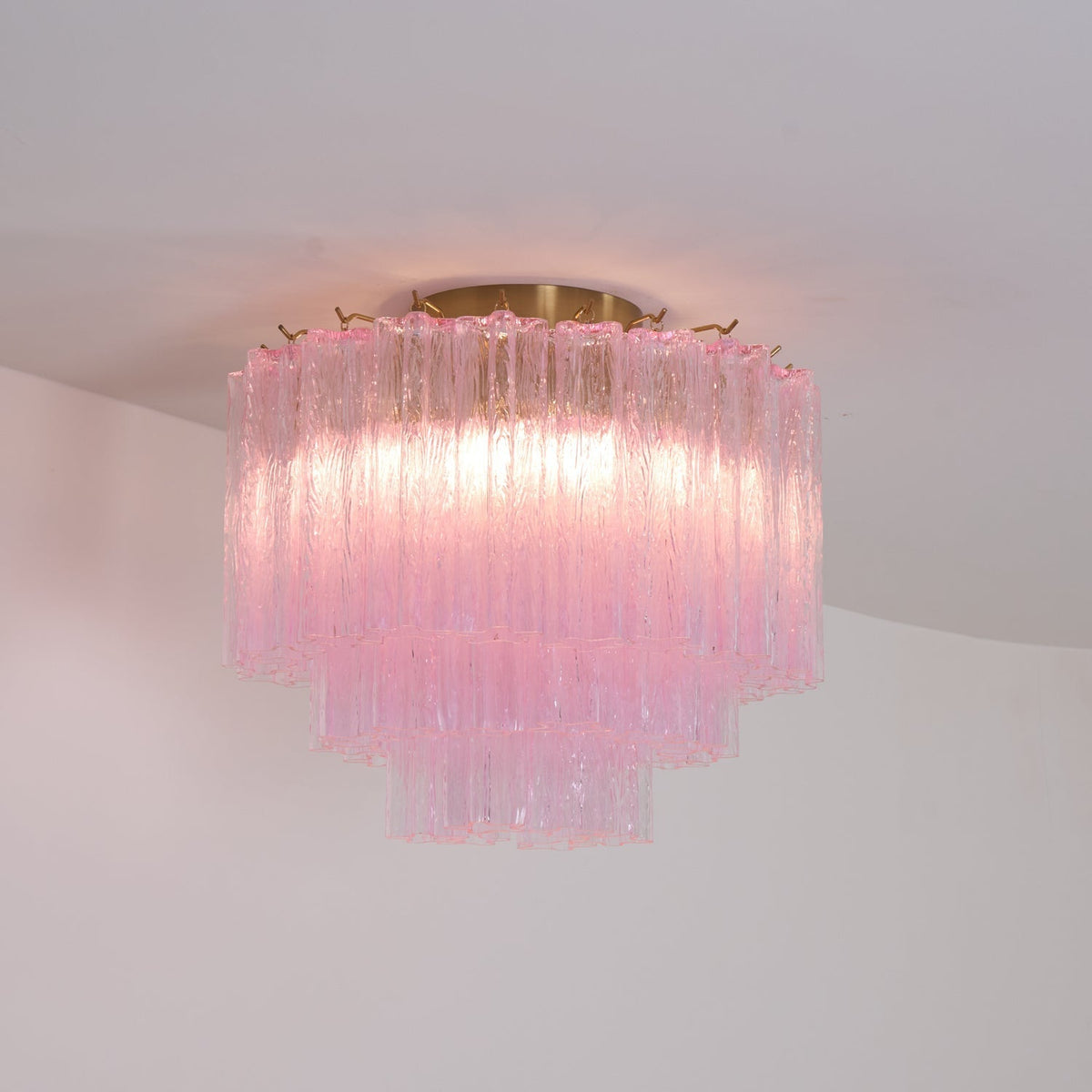 Manorcove Edien Pink Glass Ceiling Light