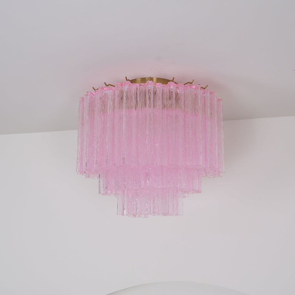 Manorcove Edien Pink Glass Ceiling Light