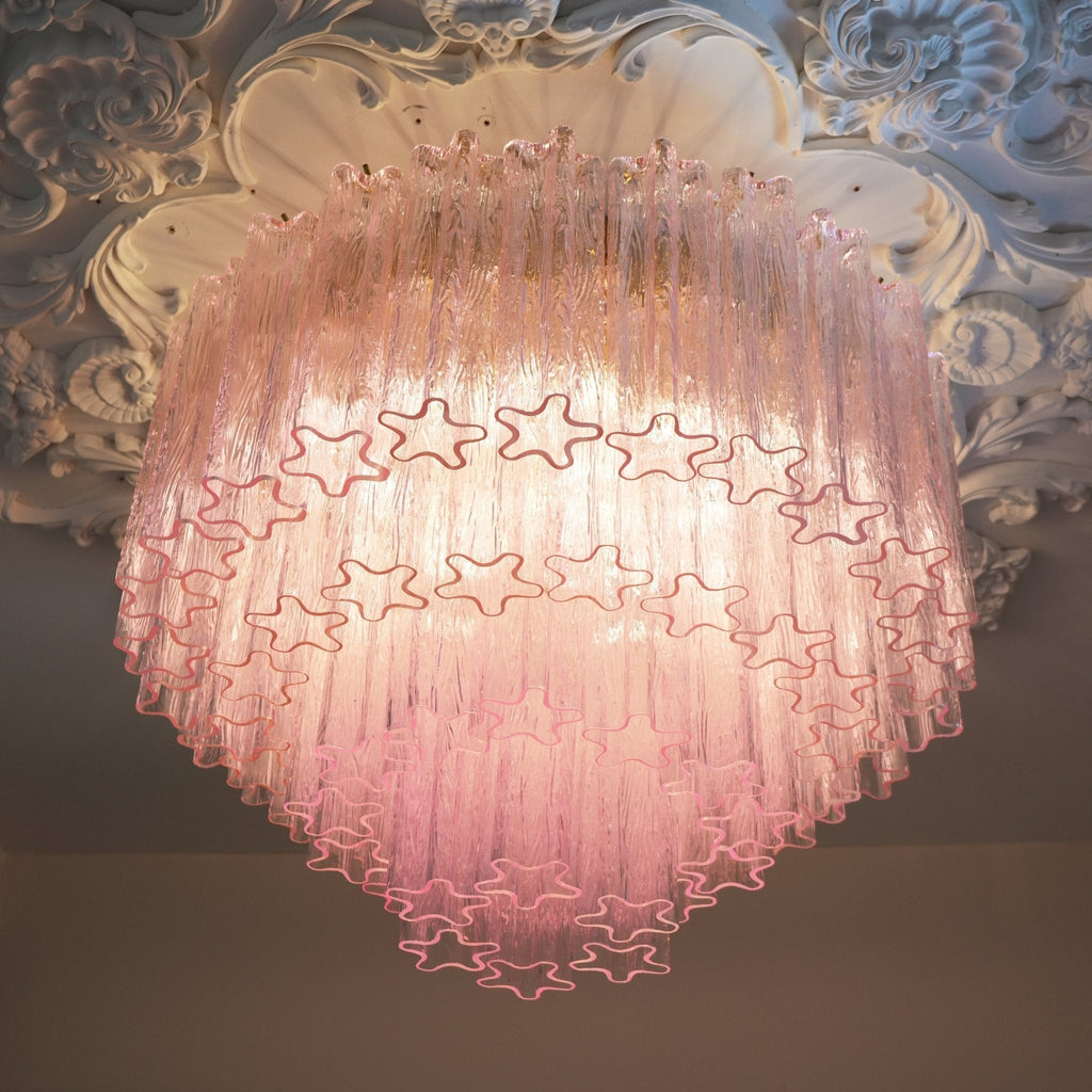 Manorcove Edien Pink Glass Ceiling Light
