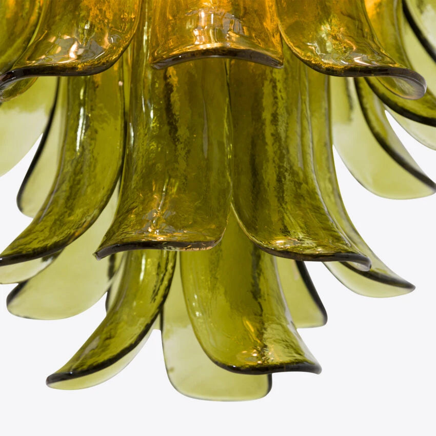 Manorcove Green Petal Murano Chandelier