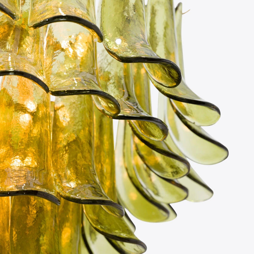 Manorcove Green Petal Murano Chandelier