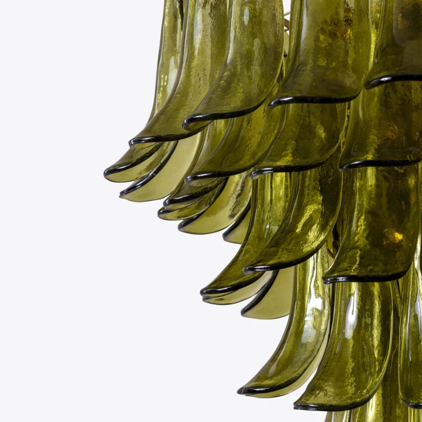 Manorcove Green Petal Murano Chandelier