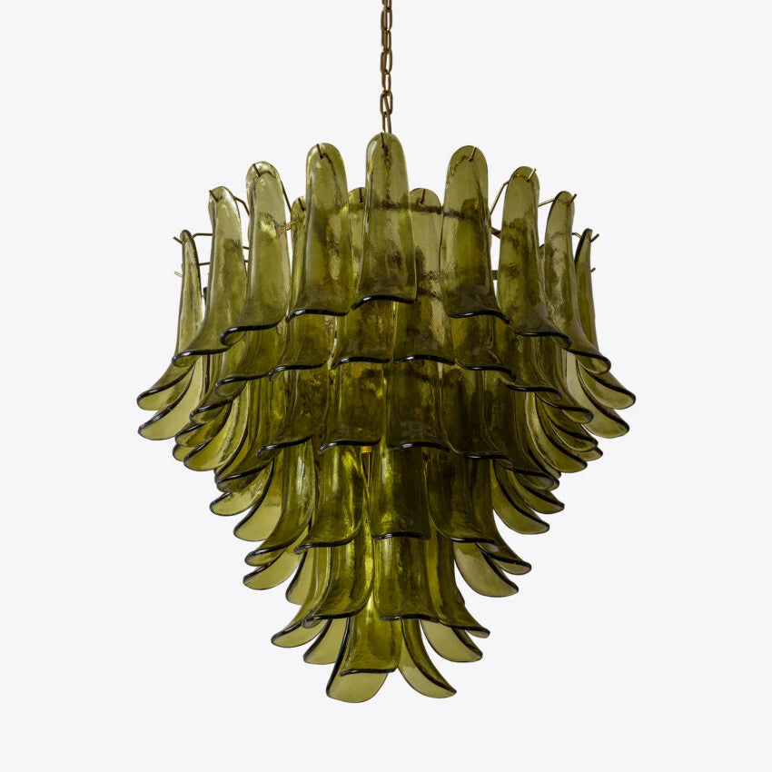 Manorcove Green Petal Murano Chandelier