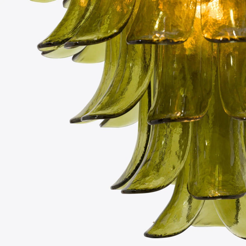 Manorcove Green Petal Murano Chandelier