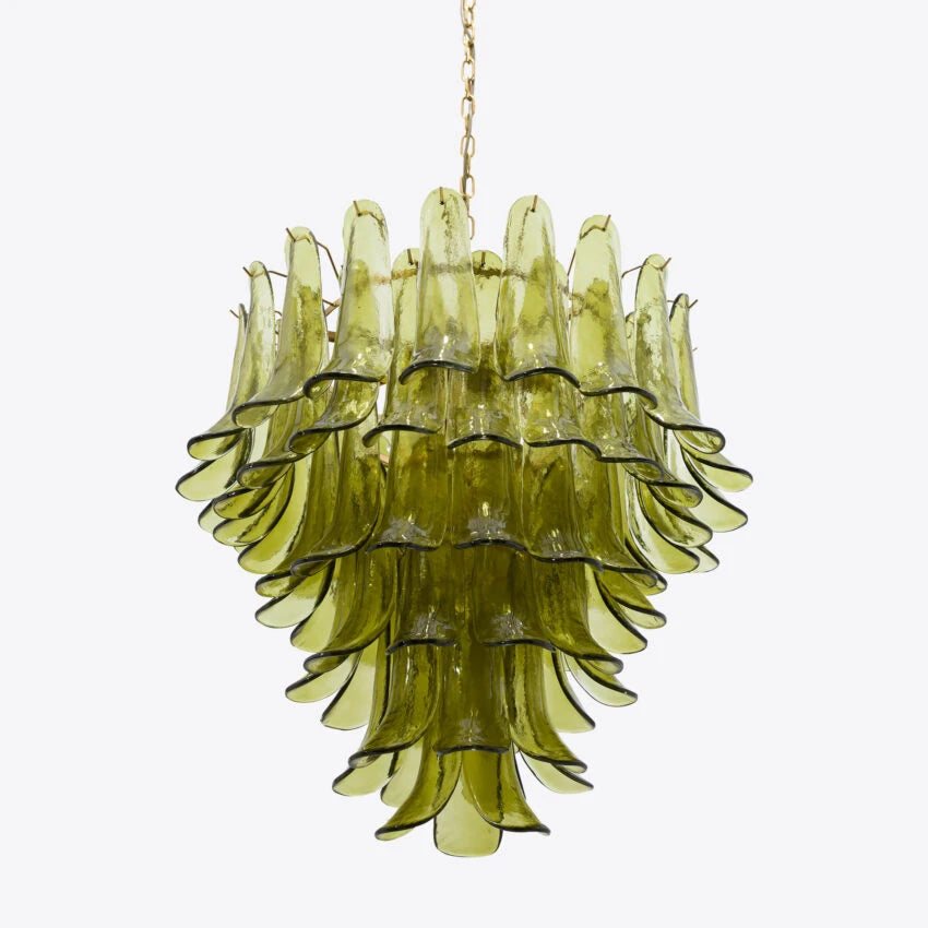 Manorcove Green Petal Murano Chandelier