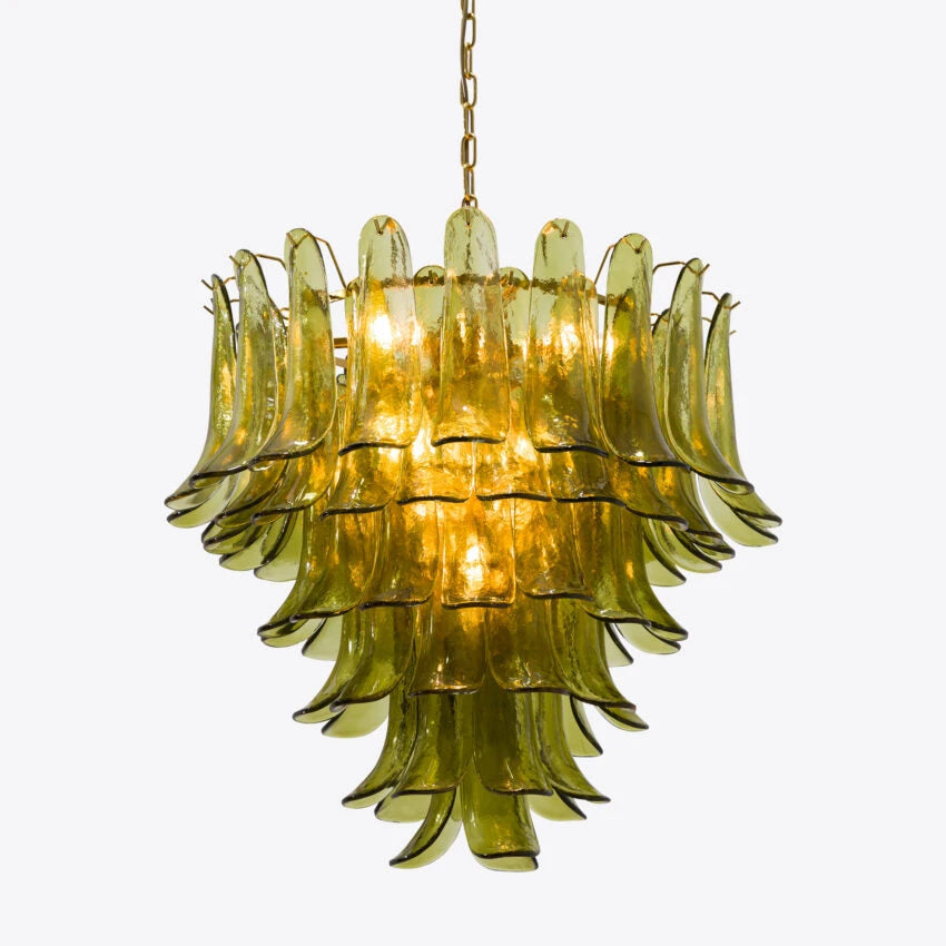 Manorcove Green Petal Murano Chandelier