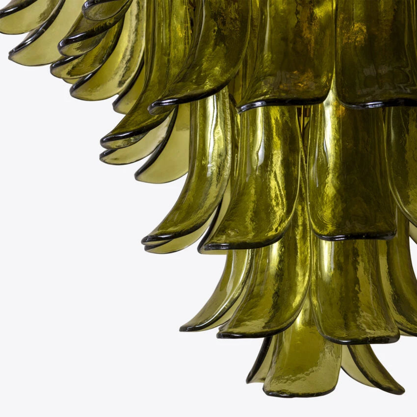 Manorcove Green Petal Murano Chandelier