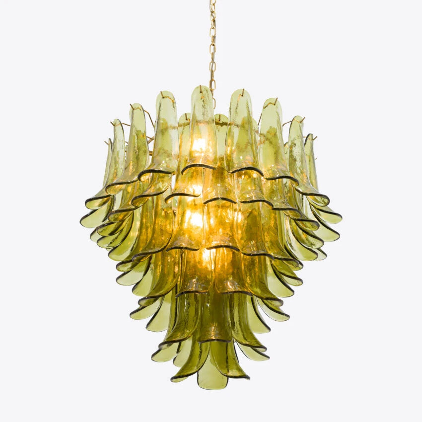 Manorcove Green Petal Murano Chandelier