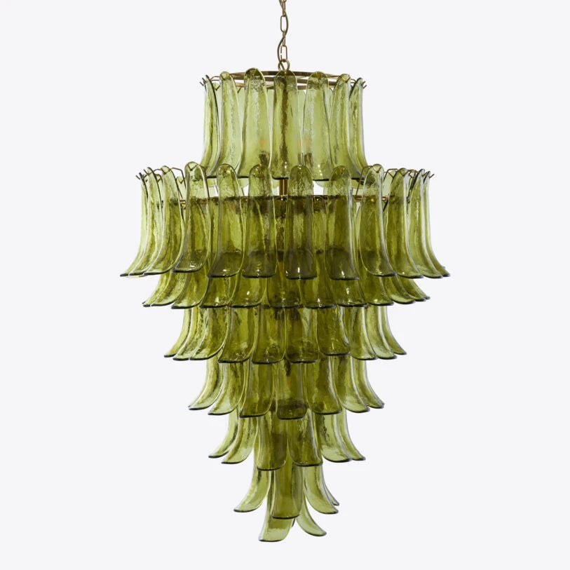 Manorcove Green Petal Murano Chandelier