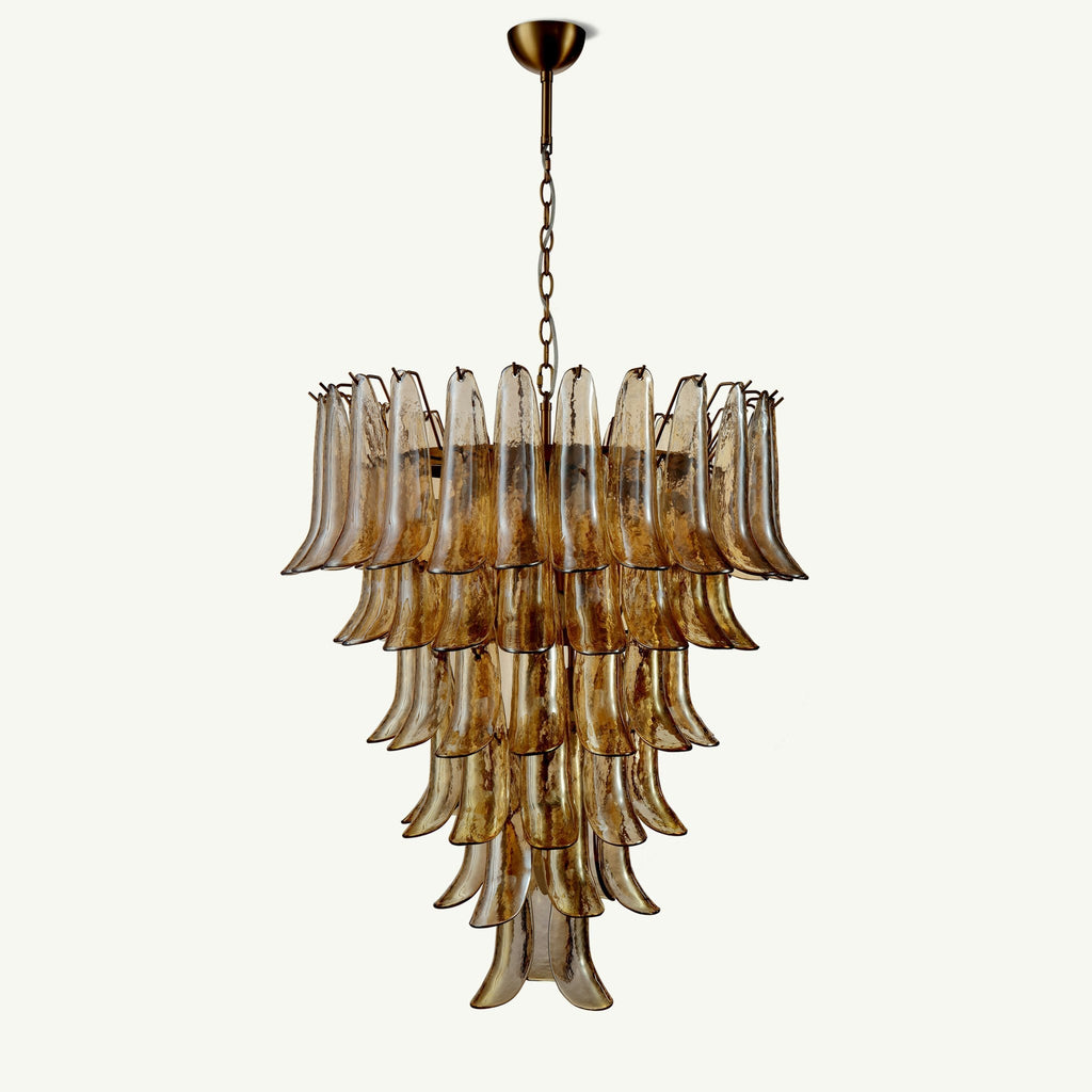 Manorcove Murano Amber Handblown Glass Chandelier