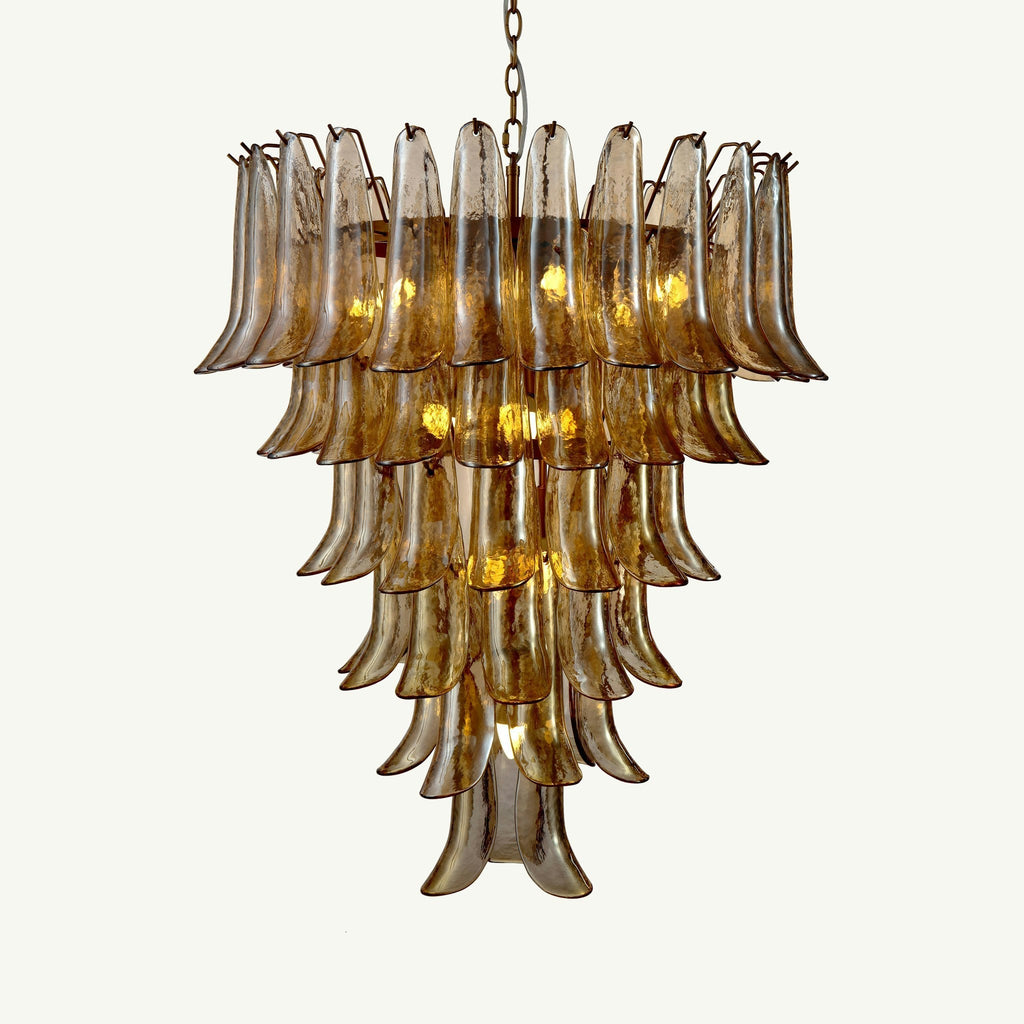 Manorcove Murano Amber Handblown Glass Chandelier