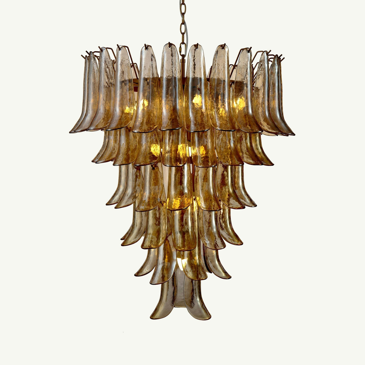 Manorcove Murano Amber Handblown Glass Chandelier