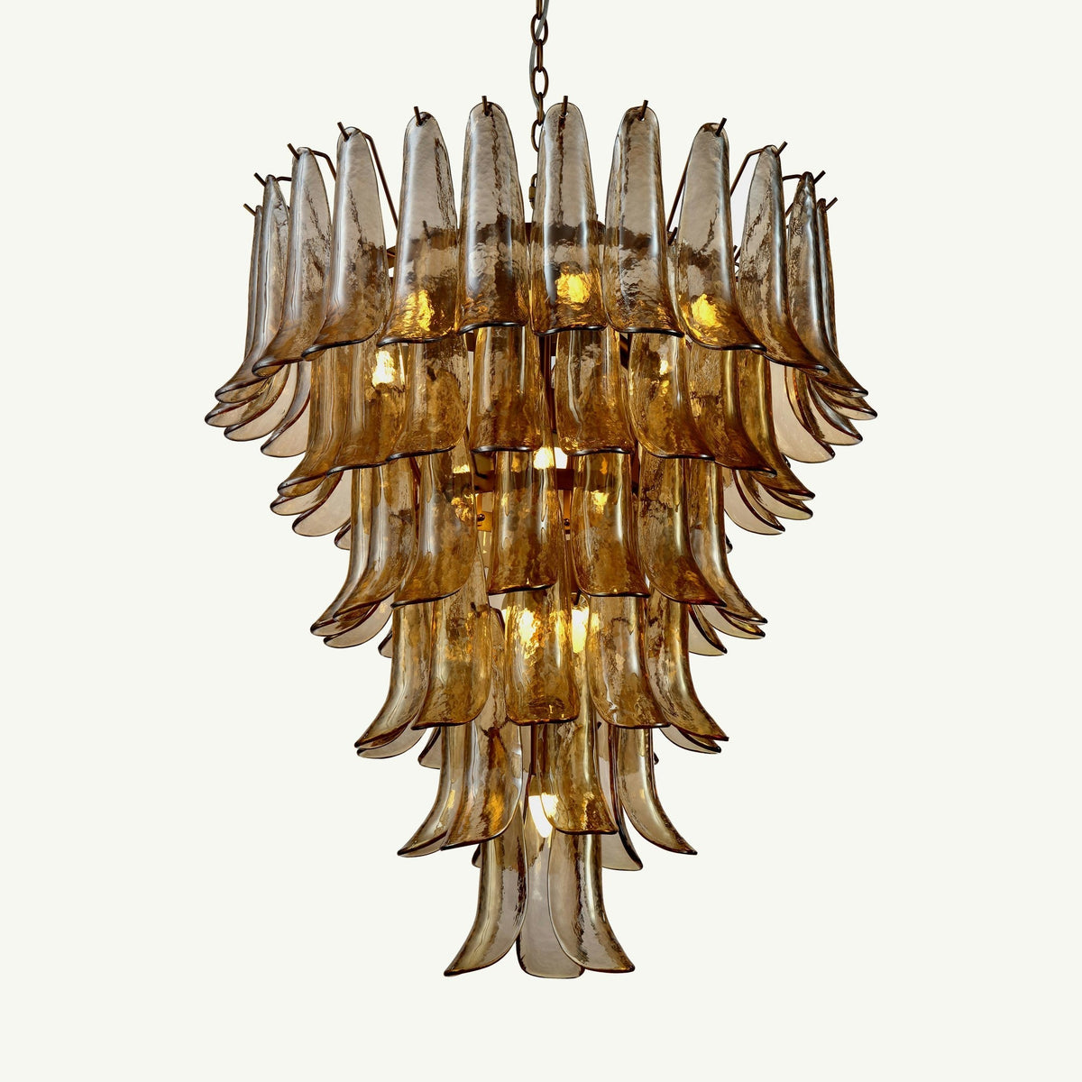 Manorcove Murano Amber Handblown Glass Chandelier