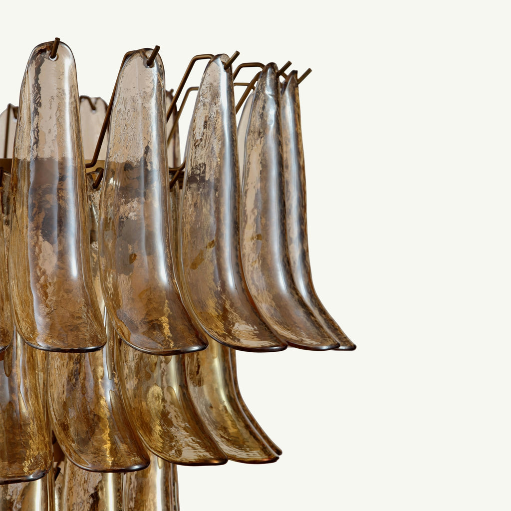 Manorcove Murano Amber Handblown Glass Chandelier
