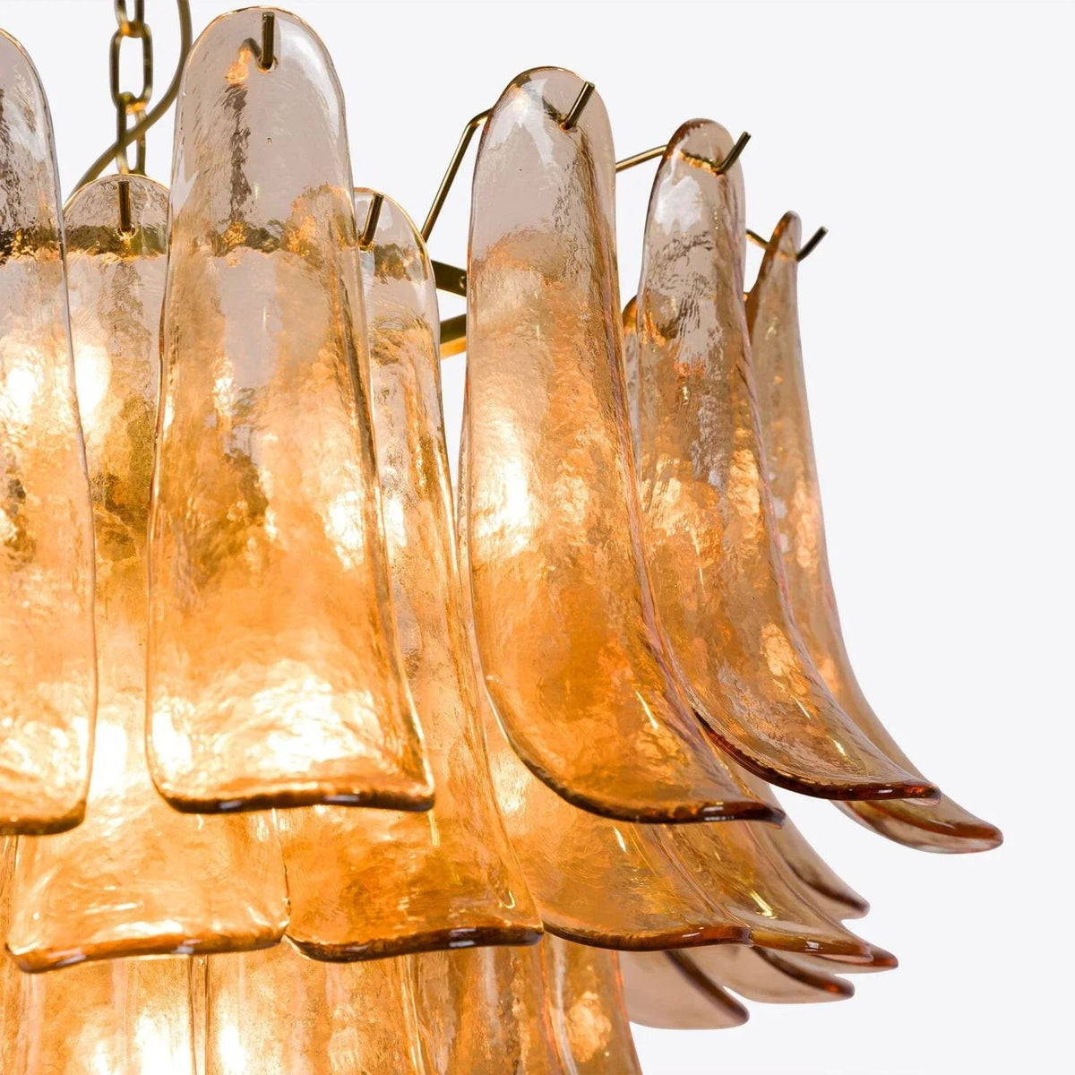 Manorcove Murano Amber Petal Chandelier