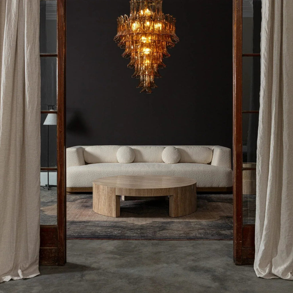 Manorcove Murano Amber Petal Chandelier