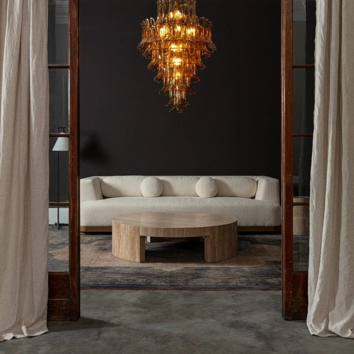Manorcove Murano Amber Petal Chandelier
