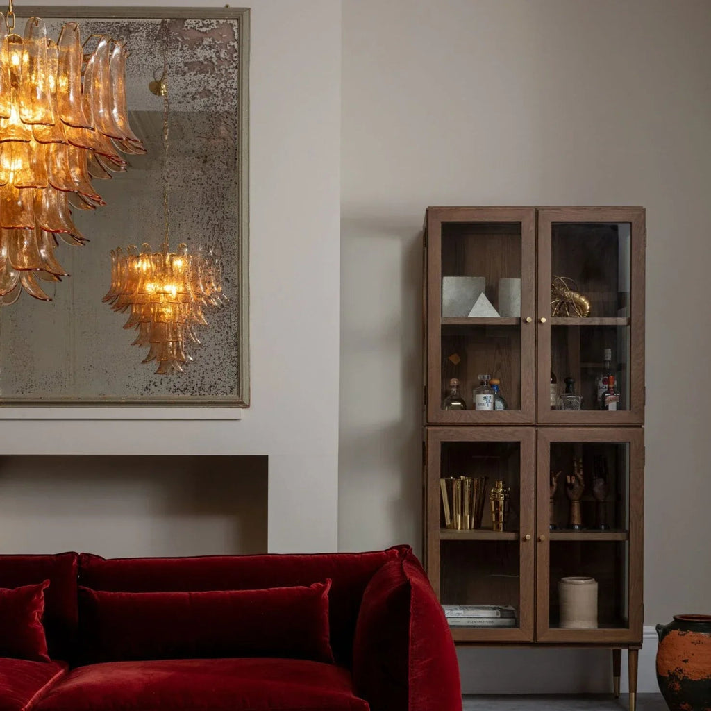 Manorcove Murano Amber Petal Chandelier